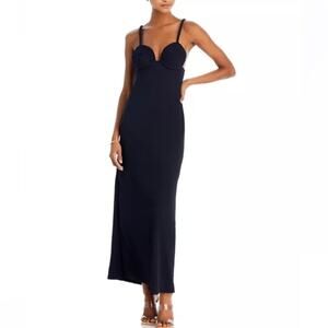 NWT Bahia Maria Cocos Pointed Bust Madonna Maxi Dress Black Medium